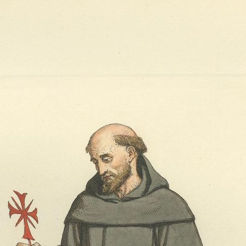 Antique Print of a Franciscan Monk by Bonnard, '1860', close-up 1