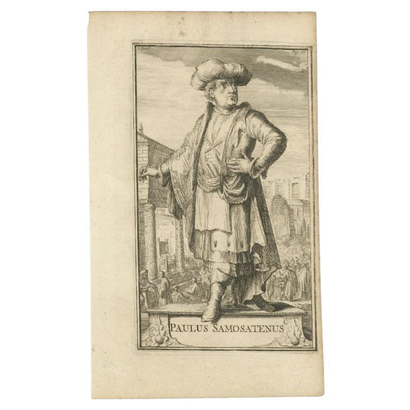 Antique Print of Paul of Samosata by De Hooghe, circa 1701