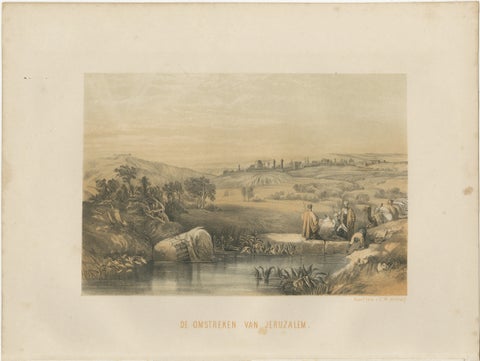 Chromolithograph of the Surroundings of Jerusalem, Biblical Landscape, ca.1862, view 2