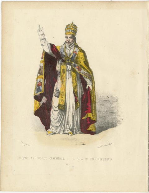 Le Pape en Grande Cérémonie, Genuine Antique Print of the Pope in Full Ceremony, view 5