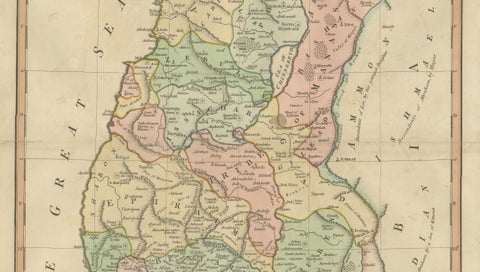 Canaan from Joshua to the Babylonian Captivity, Biblical Holy Land Map, 1823, close-up 4
