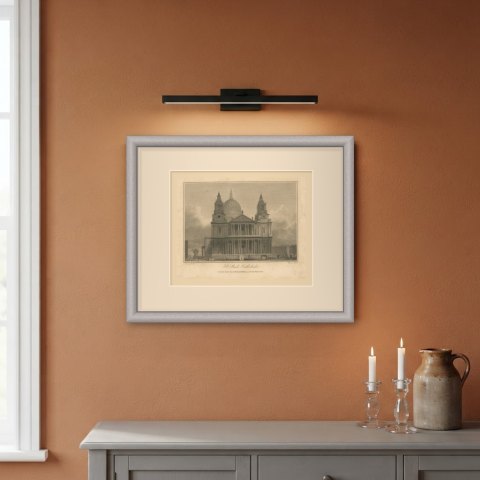 St Paul's Cathedral, the West Front, London, 1804, shown framed on a wall, true to size