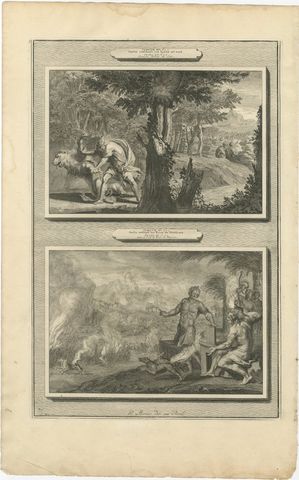 Samson Kills the Lion and Burns the Philistines' Corn, Mortier circa 1700, view 2