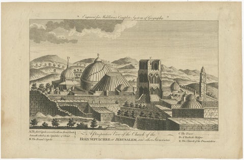 Antique View of the Holy Sepulchre Church in Jerusalem, Ca.1778, view 2