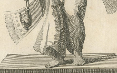 Unique 1806 Vamana Vishnu Dwarf Avatar Antique Print, Hindu Engraving, close-up 3
