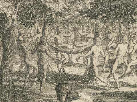 Healing and Funeral Rituals of the Paria Natives, imagined in 1734, close-up 4