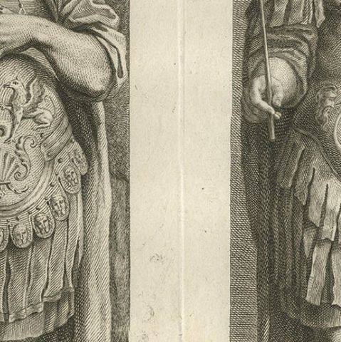 Antique Print of Saint Eustachius and Saint Odoardus, 1762, close-up 3