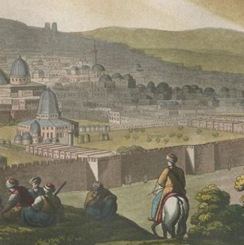 Antique Print of Jerusalem from the Mount of Olives by Ferrario '1831', close-up 1