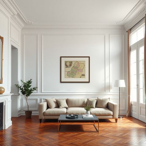 Judaea or Terra Sancta, Twelve Tribes of Israel, Sanson Map, c.1680, shown framed in a room, true to size