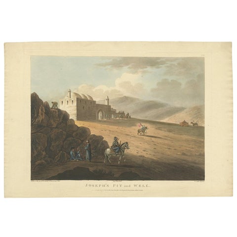 Joseph's Pit and Well, Aquatint of Jubb Yussef in Israel, 1803