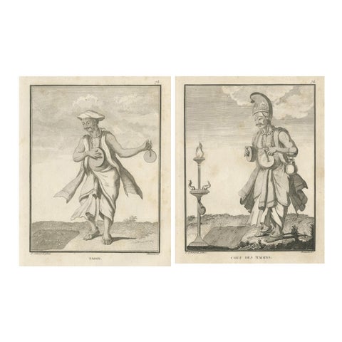 Hindu Temple Musicians, Tadin and Chief of the Tadins, 1806