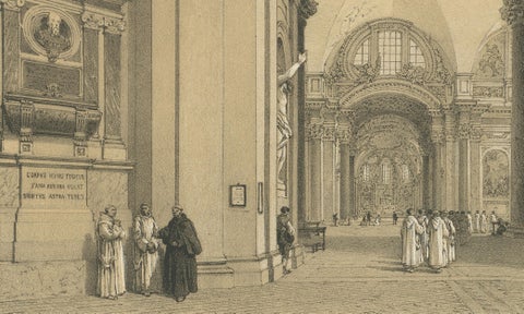 Rome Church Interior, Santa Maria degli Angeli, Benoist 1869, close-up 3