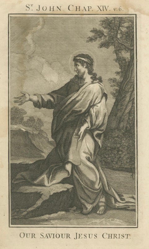 Jesus “I Am the Way”, John XIV Antique Engraving, c.1735, close-up 5