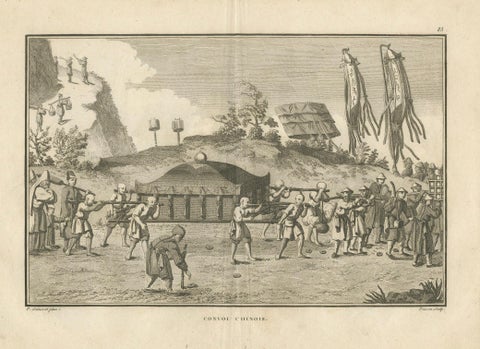 Chinese Funeral Procession with Palanquin, Engraving after Sonnerat, 1806, close-up 6