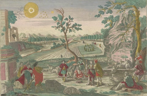 Optica Print of Joseph Relating His Dream to His Brothers, 1770, Biblical Scene, close-up 1