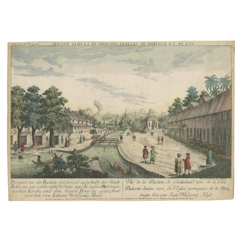 Antique Print of the Church Seen from Bastion Gelderland by Habermann, 'c.1770'
