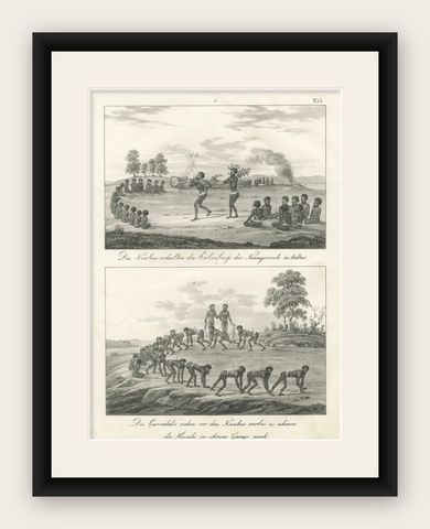 Indigenous Rituals and Ceremonies of New Holland, Published iin 1836, shown framed