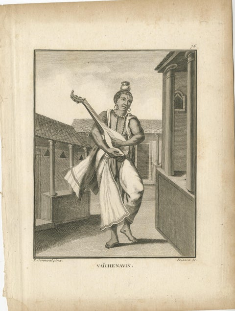 Hindu Sacred Musicians, Satadéven and Vaïche Navin, 1806, view 3