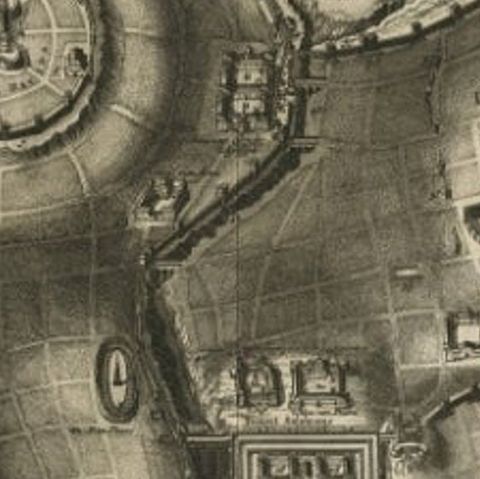 Antique Detailed Map of Jerusalem in Israël with Extensive Key and Scale, 1698, close-up 2