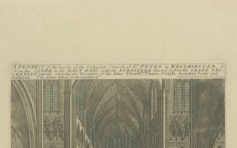 Westminster Abbey Interior Prepared for a Royal Coronation, Hand-Coloured, 1720, close-up 1