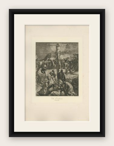 Antique Print of 'The Crucifixion' made after Tintoretto 'c.1890', shown framed