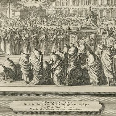 Dedication of Solomon's Temple and the Ark of the Covenant, Mortier, circa 1700, close-up 2