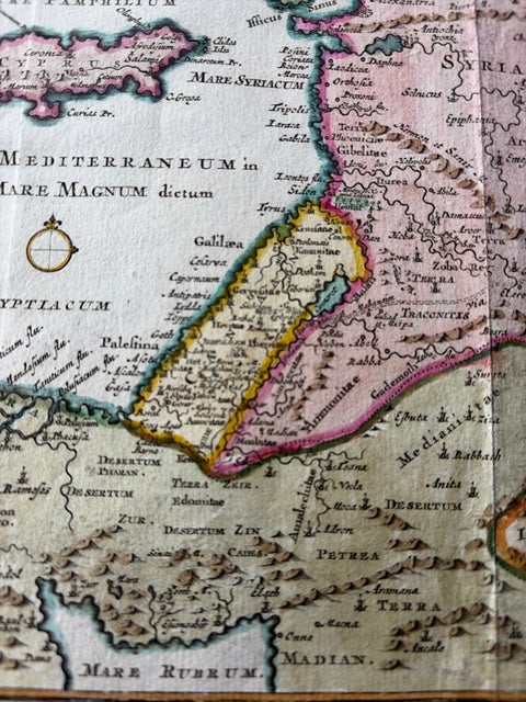Antique Map of the Holy Land and Paradise, Terrae Canaan Map, c.1720, view 3