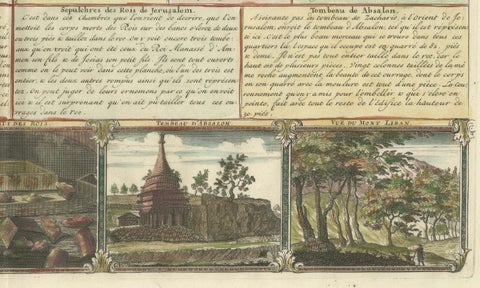 1720 Bird's-Eye View of Jerusalem with Historical Tombs and Key Landmarks, close-up 2