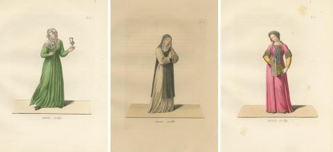Servant, Dominican Nun and Young Lady in Traditional Italian Dress, 1845 Print, view 5