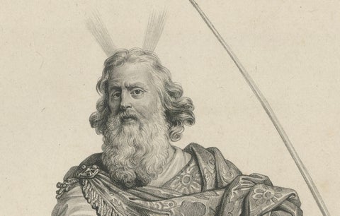 Moses with the Ten Commandments by Léon Noël, French Lithograph, 1844, close-up 3