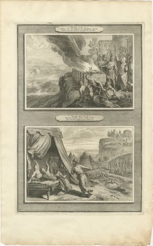 Balak and Balaam at the Altars and the Zeal of Phinehas, Mortier circa 1700, view 2