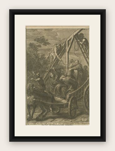 The Martyrdom of Secular Priests and One Benedictine Monk by Parlement, c.1680, shown framed