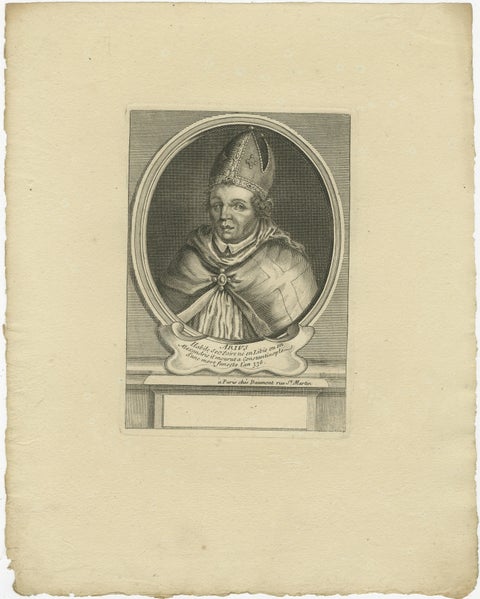 Saint Arno, Bishop of Metz, French Religious Engraving, circa 1670