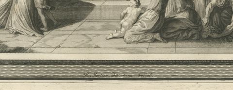 Susanna and the Elders and Susanna Delivered by Daniel, Mortier, circa 1700, close-up 1