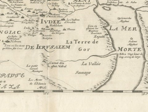 Holy Land Antique Map, Palestine, Syria, Levant Region, De la Rue Paris c1700, view 9