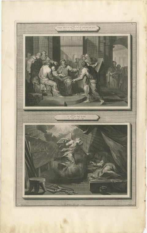 Birth of John the Baptist & Angel Appearing to Joseph, Pieter Mortier, ca. 1700, view 2