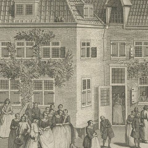 Original Antique Engraving of the Baptism of Christians in The Netherlands, 17, close-up 3