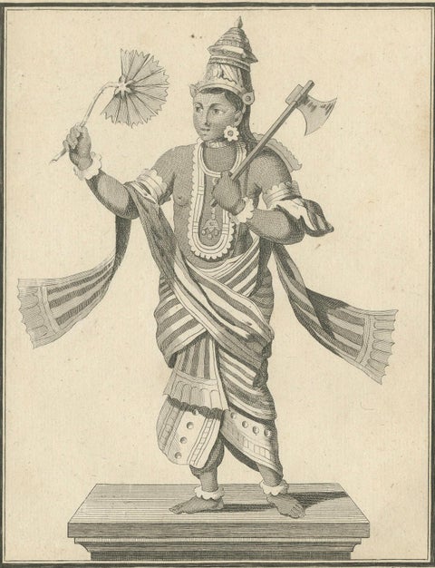 Rare 1806 Krishna Vishnu Avatar Antique Print, Hindu Engraving Collectible, close-up 6