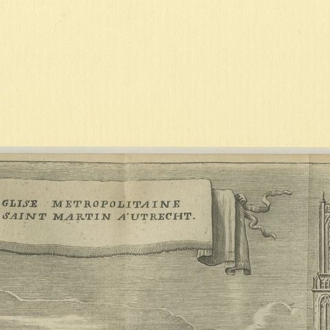 Antique Church Print of the 'Domkerk' in Utrecht, the Netherlands, circa 1770, close-up 1