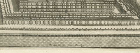 Plan of Jerusalem and Bird's Eye View of Solomon's Temple, Mortier, circa 1700, close-up 1