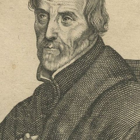 Old Portrait of Peter Canisius, a Renowned Dutch Jesuit Catholic Priest, Ca.1650, close-up 3