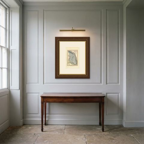 Tribe of Manasseh East of Jordan, Antique Hand-Colored Map, 1823, shown framed in a room, true to size