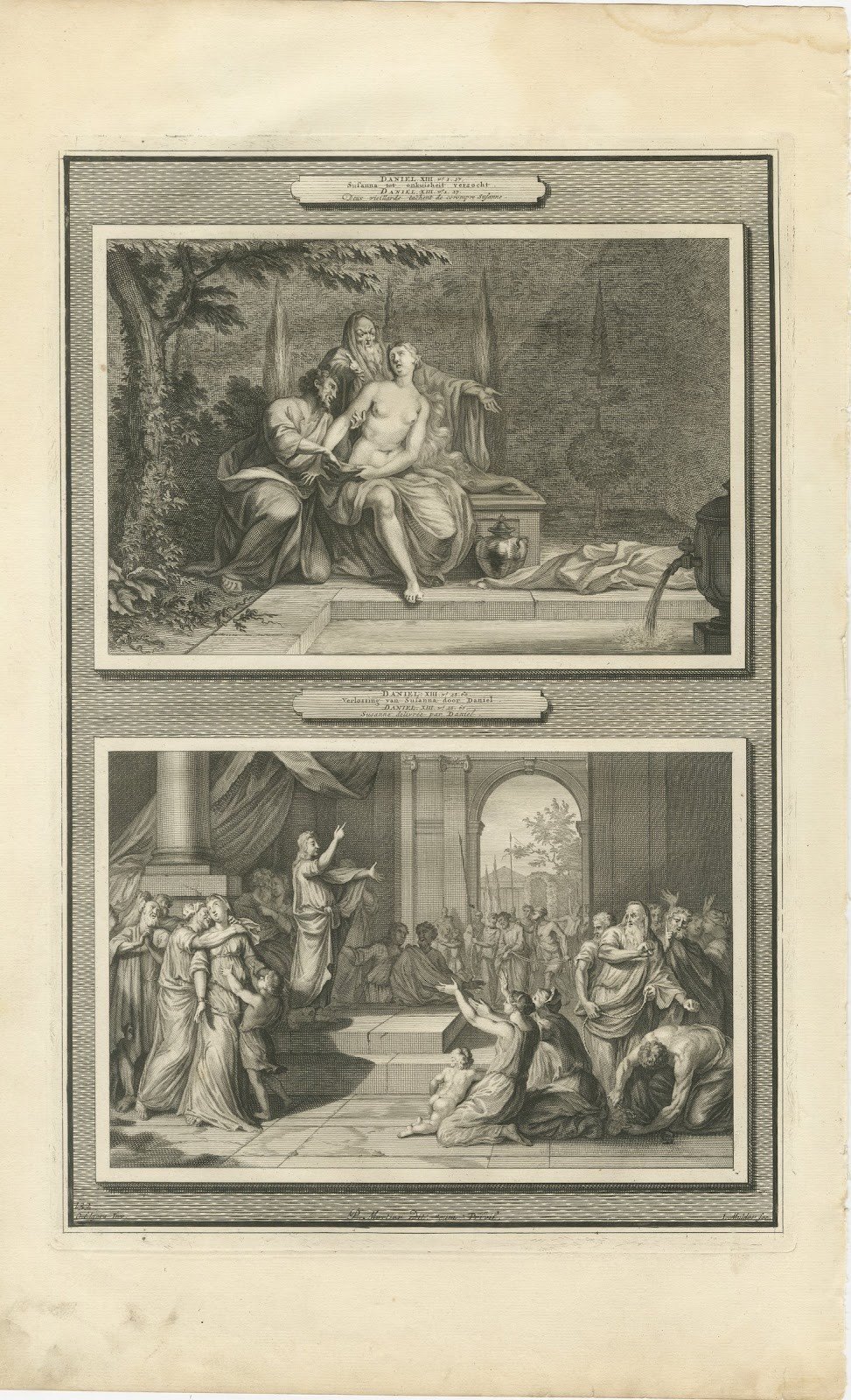 Susanna and the Elders and Susanna Delivered by Daniel, Mortier, circa 1700