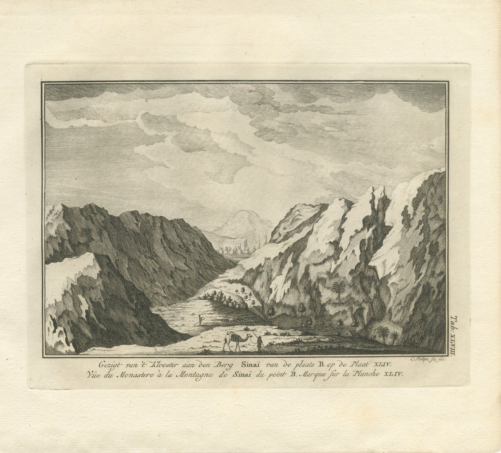 Mount Sinai Monastery from the Second Viewpoint, Antique Print, 1776
