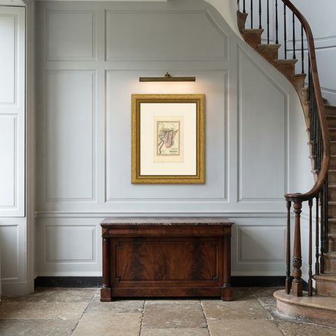 Hand-Colored Antique Map of the Tribe of Reuben, James Wyld, 1823, shown framed in a room, true to size