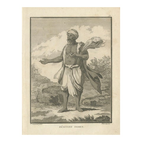 Indian Penitent with Ritual Implements, Engraving after Sonnerat, 1806