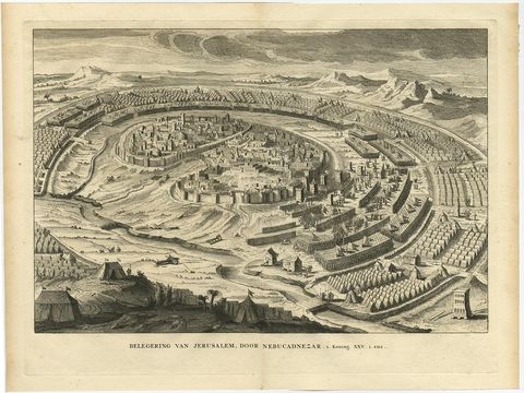 Spectacular View of the Siege of Jerusalem by King Nebuchadnezzar, ca.1730, view 2