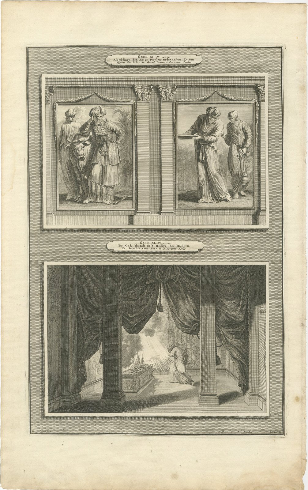 High Priest and Levites and God Speaks in the Holy of Holies, Mortier circa 1700
