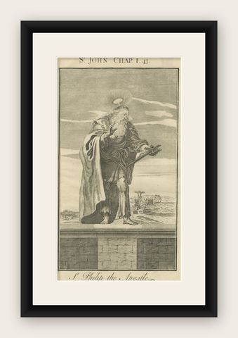 St. Philip Apostle Engraving, John I Calling of Philip c.1735, shown framed