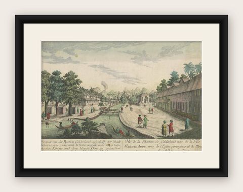 Antique Print of the Church Seen from Bastion Gelderland by Habermann, 'c.1770', shown framed